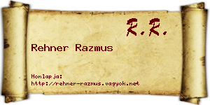 Rehner Razmus névjegykártya